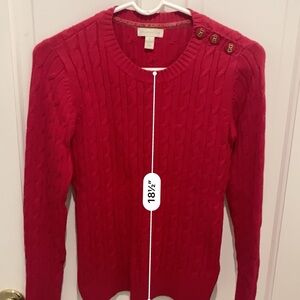 Red Cable knit CHARTER CLUB sweater S